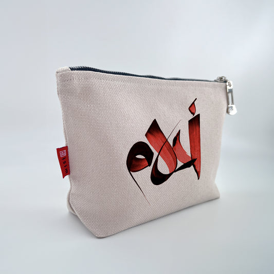 Personalized Arabic Name Canvas Pouch – Custom Calligraphy Pencil & Makeup Bag (16×25 cm / 6.3×9.8 in)