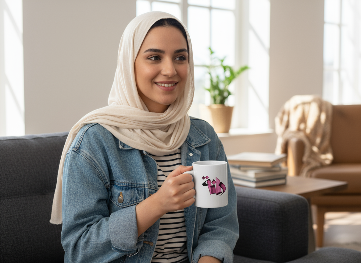 Personalized Arabic Mug - Custom Printed with Arabic Names or Islamic Words