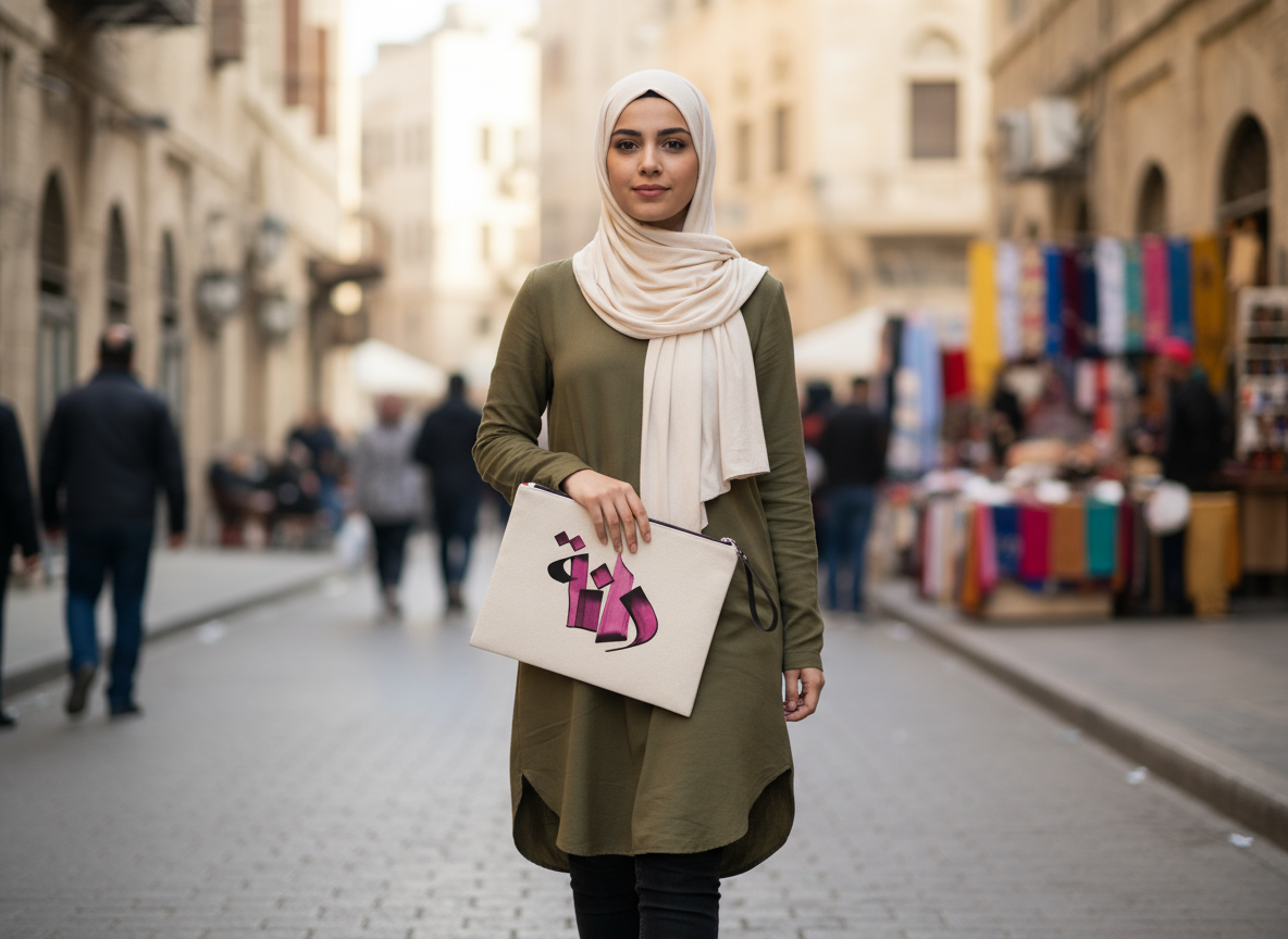 Personalized Arabic Carryall Pouch (25x33 cm)