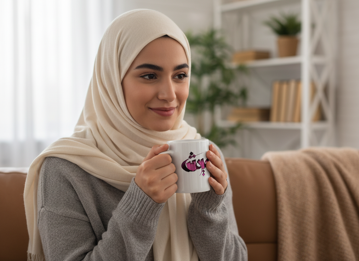 Personalized Arabic Mug - Custom Printed with Arabic Names or Islamic Words