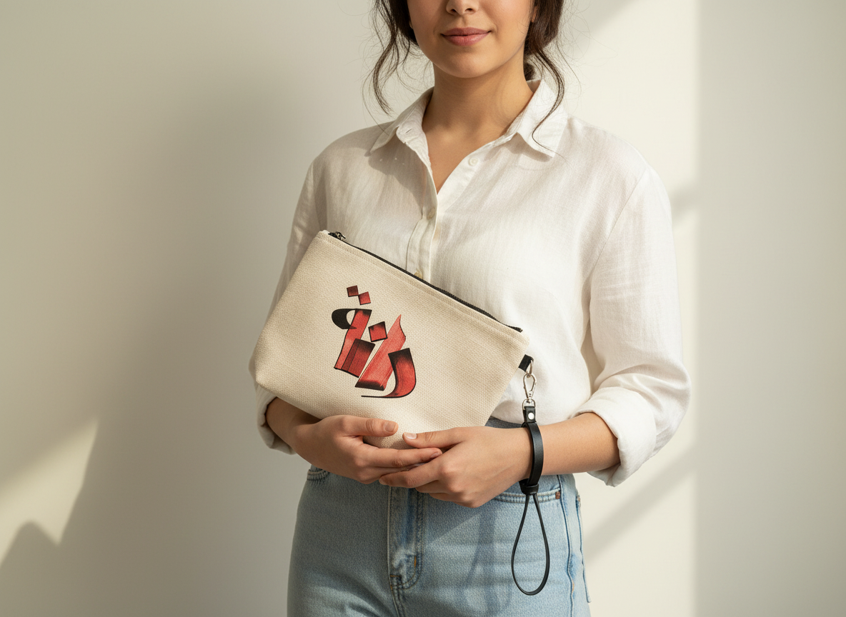 Arabic Name Printed Small Carryall Pouch (16x25 cm)